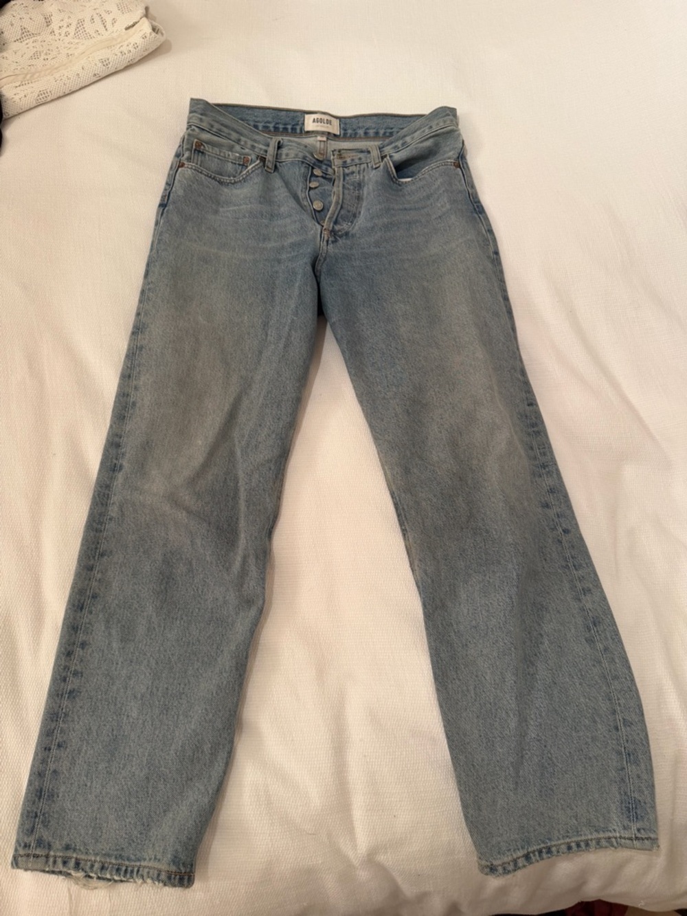 Agolde Light Wash women’s Wyman Jeans in Pale Blue